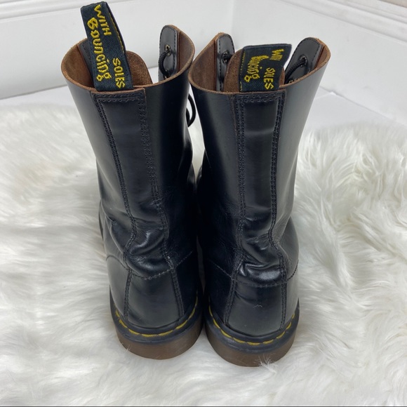 Dr. Martens Black 10 Hole 1490 Leather Boots 10 - Picture 3 of 8